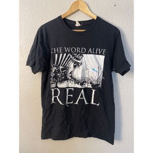VTG Bay Island The World Alive Band Real Band Shirt Men's Large Stains